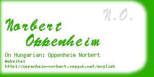 norbert oppenheim business card